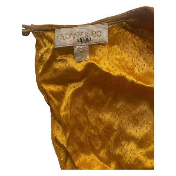 Ronny Kobo Vintage Inspired Thigh-high Slit Yellow Estelle Dress Size 0 MSRP: $5 - Picture 10 of 10